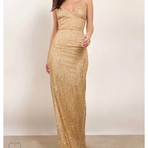 Sequinned Gold Maxi dress